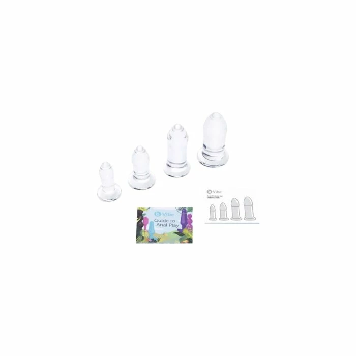 B-Vibe Anal Dilators 4-piece Glass Butt Plug Set - Image 2