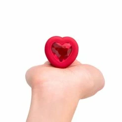 B-Vibe Medium Vibrating Heart Rechargeable Remote-Controlled Butt Plug With Heart-Shaped Jewel Base -Vibrators Sales Store b vibe medium vibrating heart 4 spectrum boutique
