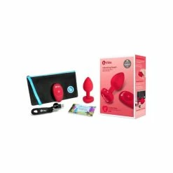 B-Vibe Medium Vibrating Heart Rechargeable Remote-Controlled Butt Plug With Heart-Shaped Jewel Base -Vibrators Sales Store b vibe medium vibrating heart main spectrum boutique