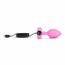 B-Vibe Small Vibrating Heart Rechargeable Remote-Controlled Butt Plug With Heart-Shaped Jewel Base -Vibrators Sales Store b vibe small vibrating heart 5 spectrum boutique