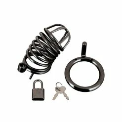 Electric Eel Blue Line Deluxe Metal Lockable Chastity Cage 7 Electric Eel Blue Line Deluxe Metal Lockable Chastity Cage -Vibrators Sales Store blue line deluxe metal lockable chastity cage 3 spectrum boutique