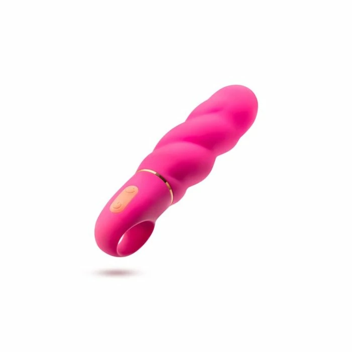 Blush Novelties Blush Aria Amazing AF Twisted Silicone Vibrator With Loop Handle 3 Blush Novelties Blush Aria Amazing AF Twisted Silicone Vibrator With Loop Handle