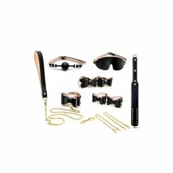 Blush Novelties Blush Temptasia Safe Word Vegan Leather 10 Piece Bow Tie Detail Bondage Kit With Locking Suitcase