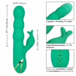 CalExotics California Dreaming Sonoma Satisfier Powerful Thrusting And Flickering Rechargeable Waterproof Rabbit -Vibrators Sales Store calexotics california dreaming sonoma satisfier 2 spectrum boutique