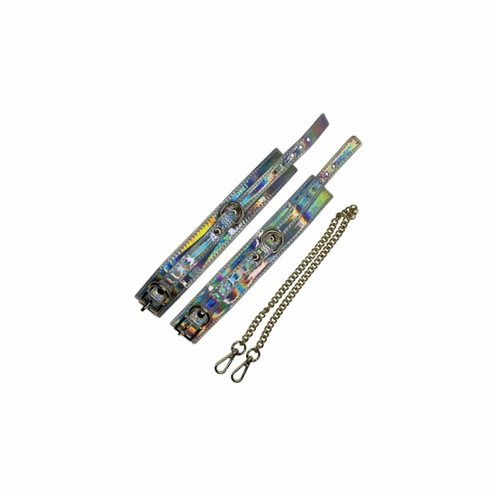 Holographic Bondage Holographic Wrist Cuffs & Connector Chain 3 Holographic Bondage Holographic Wrist Cuffs & Connector Chain