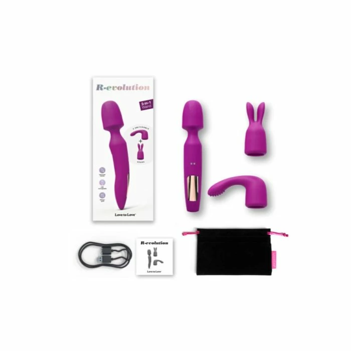 Lovely Planet USA Love To Love R-evolution Rechargeable 3-in-1 Wand Vibrator
