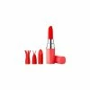 FemmeFunn Luv Inc LV57 Rechargeable Lipstick Vibrator With 3 Interchangeable Textured Silicone Heads