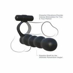 Pipedream Posable Partner Double Penetrator Vibrating Ring And Posable Beaded Silicone Stimulator -Vibrators Sales Store posable partner double penetrator vibrating ring 4 spectrum boutique