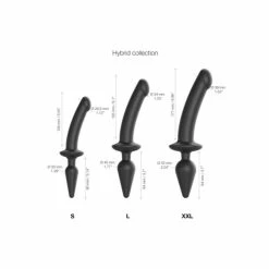 Lovely Planet USA Strap-On-Me Hybrid Collection Switch Plug-In Semi-Realistic Dual-Ended Dildo -Vibrators Sales Store strap on me hybrid collection switch plug in 3 small spectrum boutique